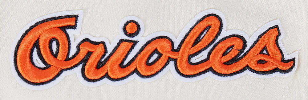 MLB BALTIMORE ORIOLES RETRO CLASSIC MEN'S PULLOVER HOODIE (EGGSHELL/ BLACK) - Image 5