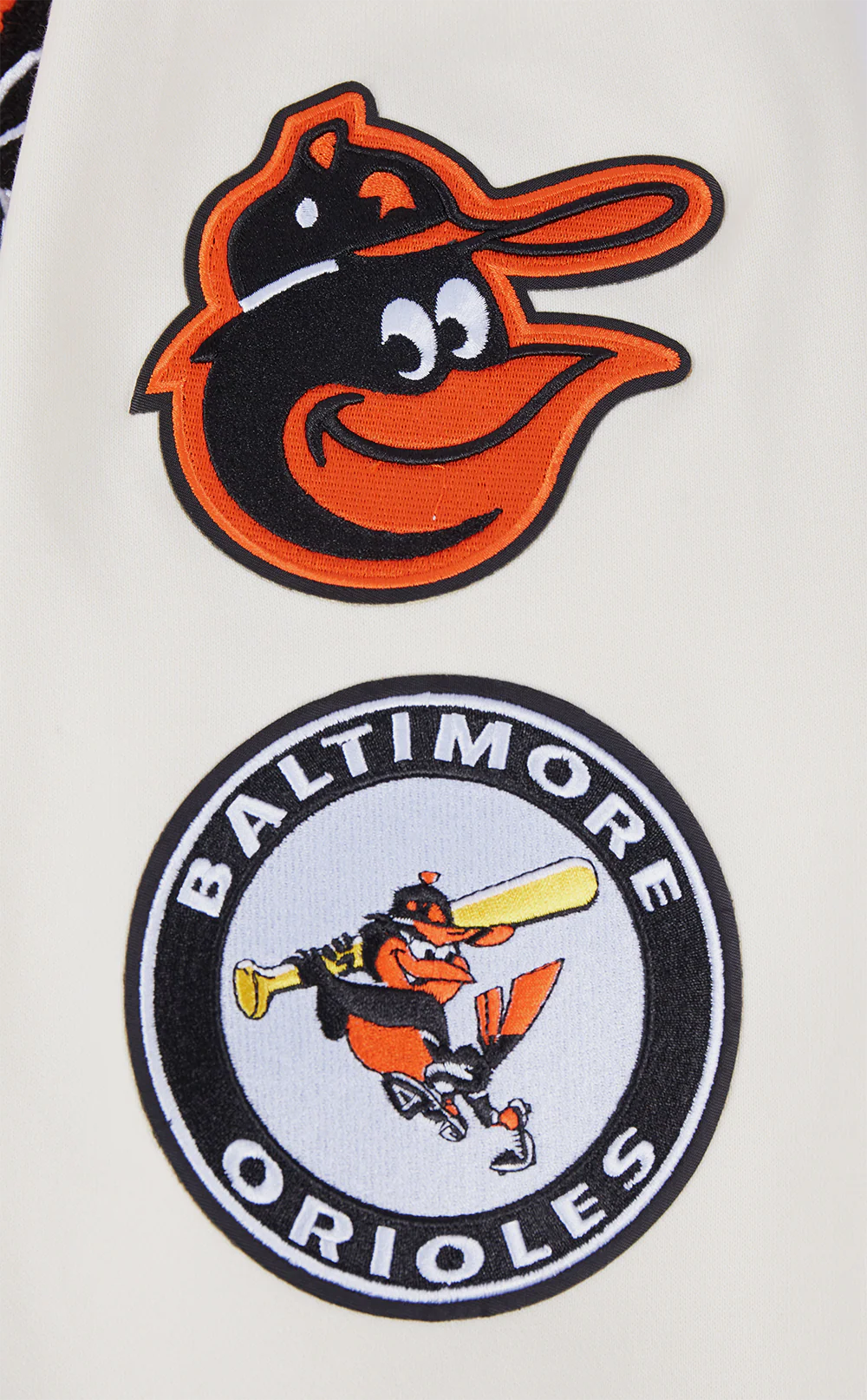 MLB BALTIMORE ORIOLES RETRO CLASSIC MEN'S PULLOVER HOODIE (EGGSHELL/ BLACK) - Image 6