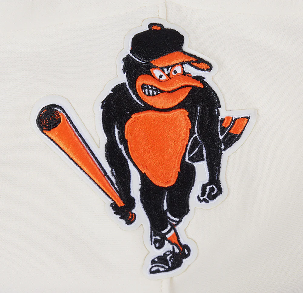 MLB BALTIMORE ORIOLES RETRO CLASSIC MEN'S PULLOVER HOODIE (EGGSHELL/ BLACK) - Image 7