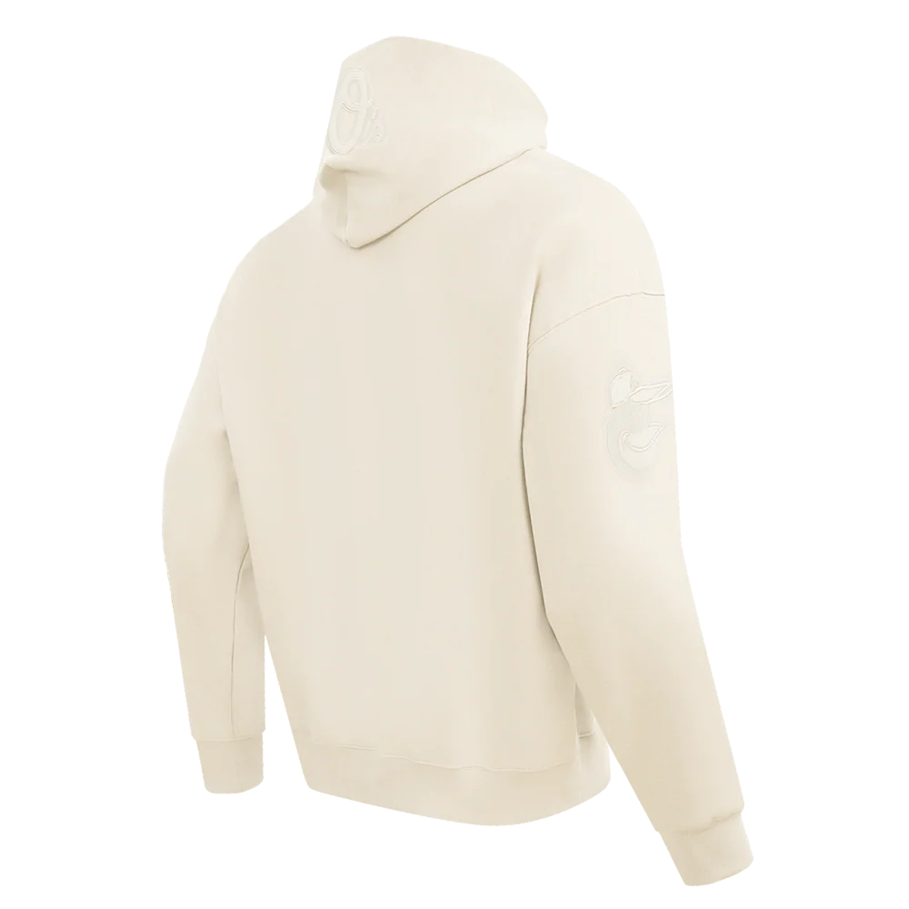 MLB BALTIMORE ORIOLES NEUTRAL MEN'S DROP SHOULDER PULLOVER HOODIE (EGGSHELL) - Image 4