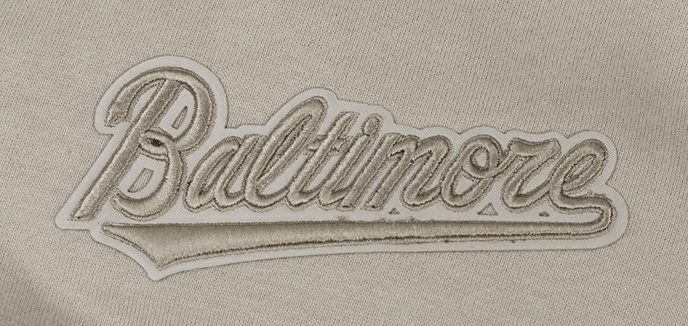 MLB BALTIMORE ORIOLES NEUTRAL MEN'S DROP SHOULDER PULLOVER HOODIE (TAUPE) - Image 6