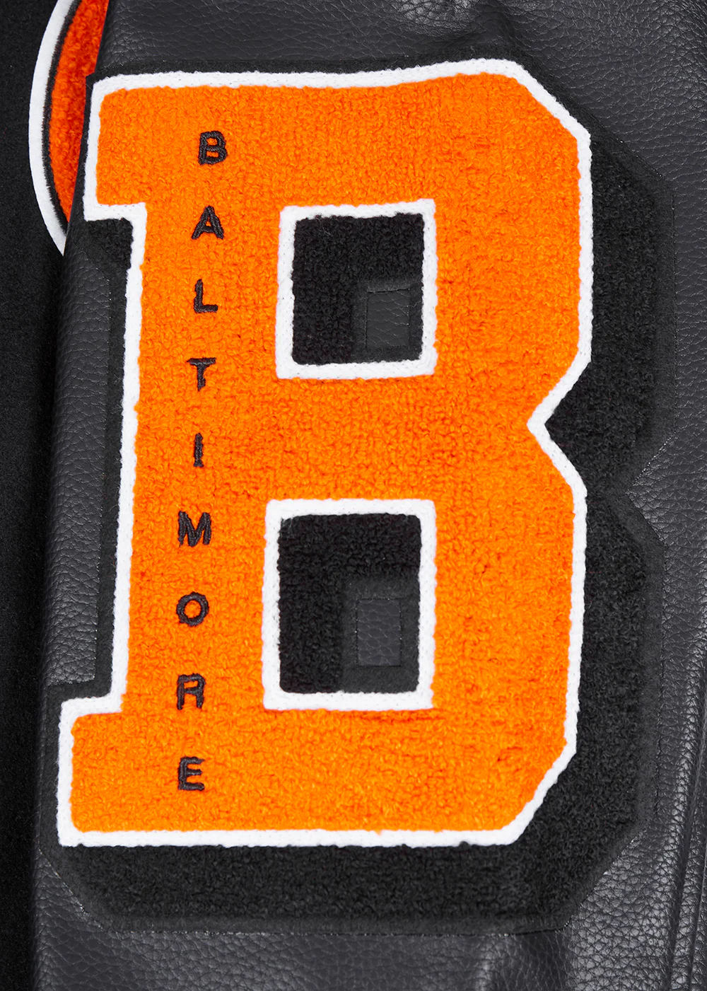 MLB BALTIMORE ORIOLES CLASSIC OLD ENGLISH MEN'S RIB WOOL VARSITY JACKE (BLACK/ORANGE) - Image 8