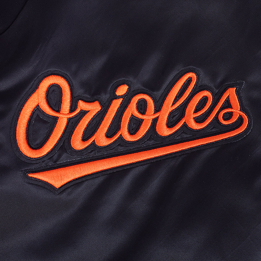 MLB BALTIMORE ORIOLES SOUVENIR MEN'S SATIN JACKET (BLACK) - Image 10