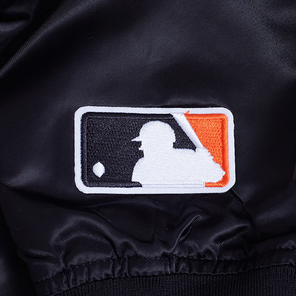 MLB BALTIMORE ORIOLES SOUVENIR MEN'S SATIN JACKET (BLACK) - Image 6
