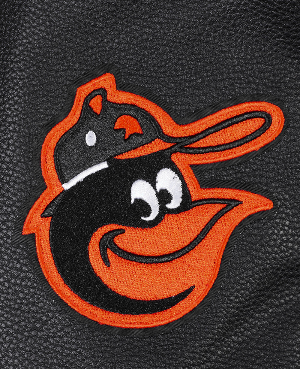 MLB BALTIMORE ORIOLES RETRO CLASSIC MEN'S RIB WOOL VARSITY JACKET (BLACK/ORANGE) - Image 8