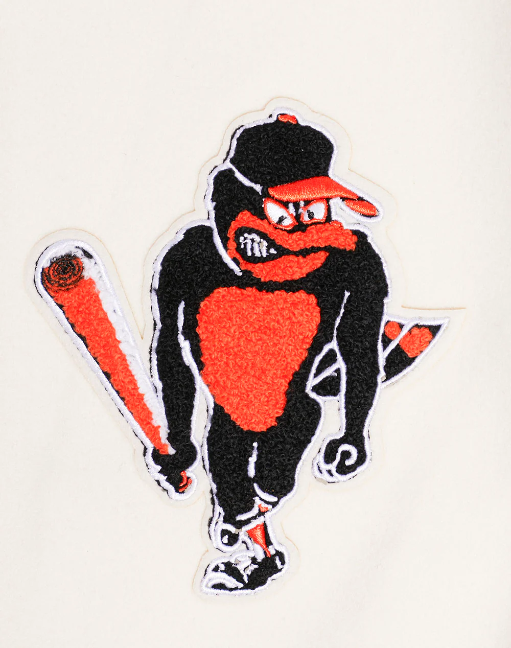 MLB BALTIMORE ORIOLES RETRO CLASSIC MEN'S RIB WOOL VARSITY JACKET (EGGSHELL/BLACK) - Image 6