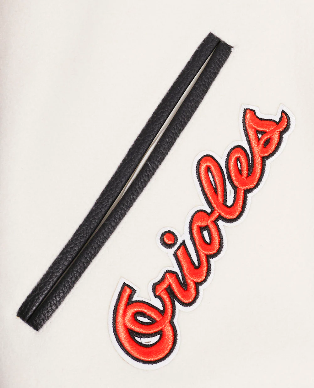MLB BALTIMORE ORIOLES RETRO CLASSIC MEN'S RIB WOOL VARSITY JACKET (EGGSHELL/BLACK) - Image 8