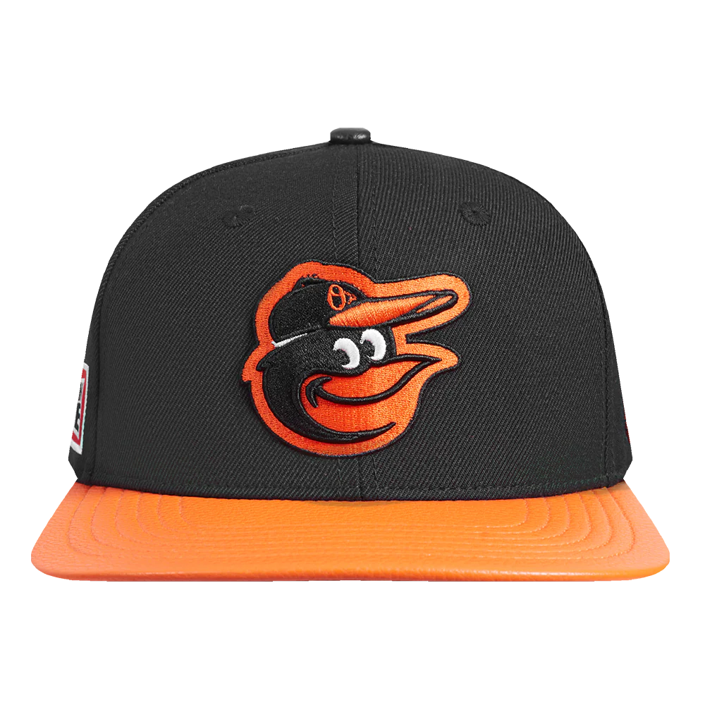 MLB BALTIMORE ORIOLES FAST LANE LOGO WOOL STRAPBACK (BLACK)