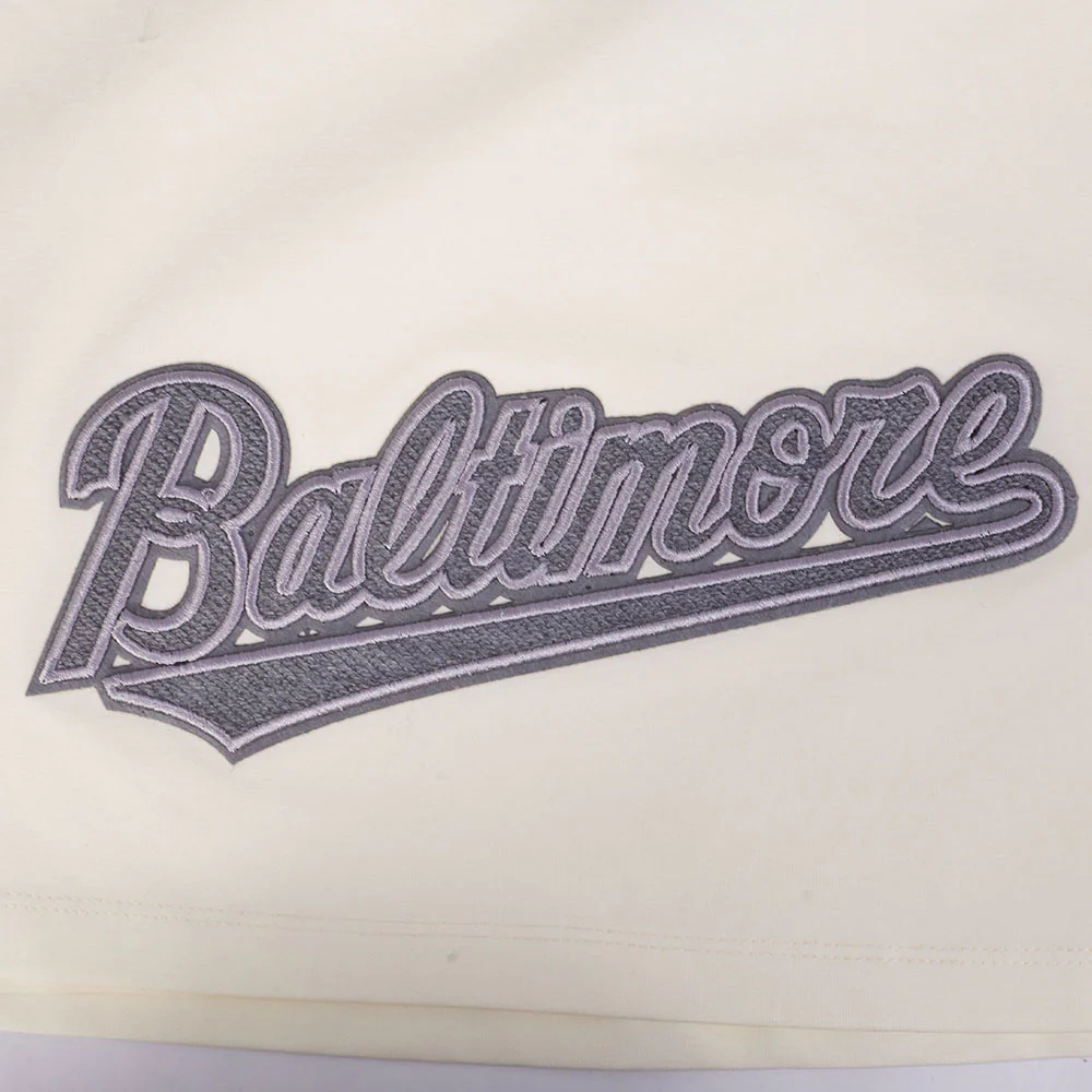 MLB BALTIMORE ORIOLES REVERSE FRENCH TERRY WOMEN'S SINGLE JERSEY BOXY TOP (EGGSHELL) - Image 9