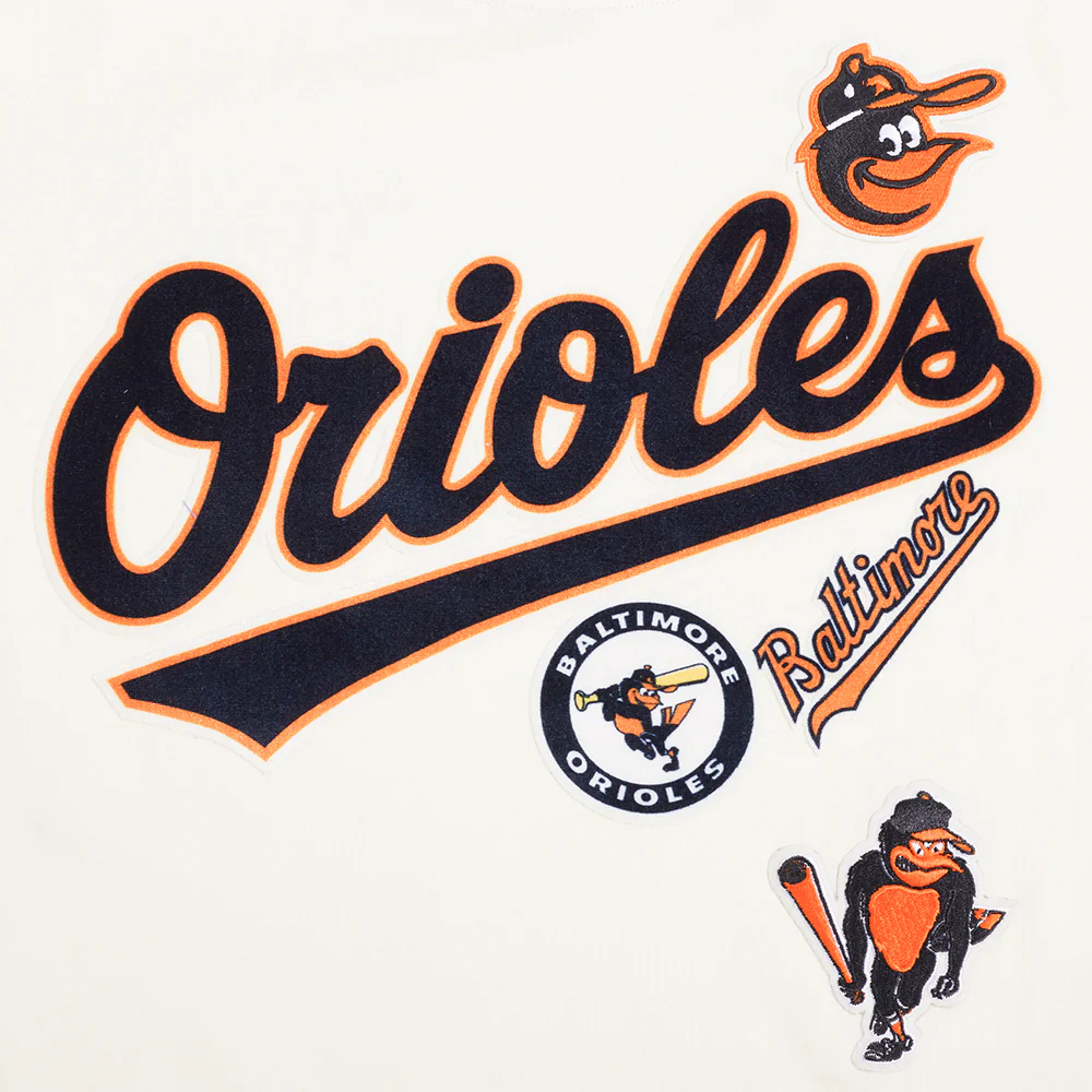 MLB BALTIMORE ORIOLES RETRO CASCADE WOMEN'S RINGER TEE (EGGSHELL/ BLACK) - Image 6