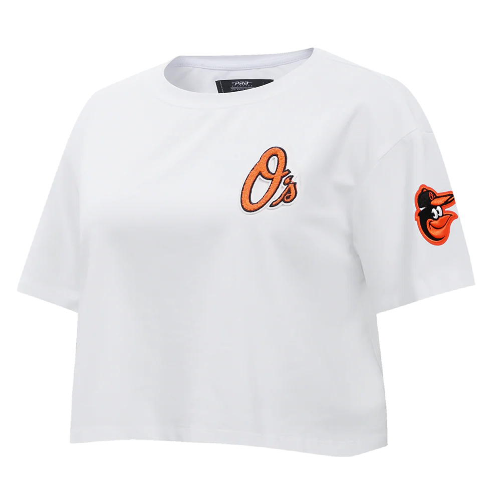 MLB BALTIMORE ORIOLES CLASSIC WOMEN'S BOXY TOP (WHITE) - Image 2