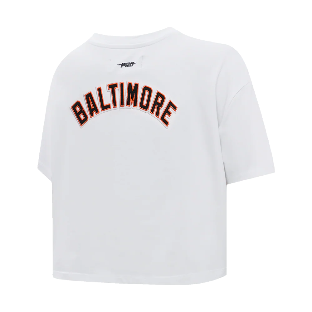 MLB BALTIMORE ORIOLES CLASSIC WOMEN'S BOXY TOP (WHITE) - Image 4