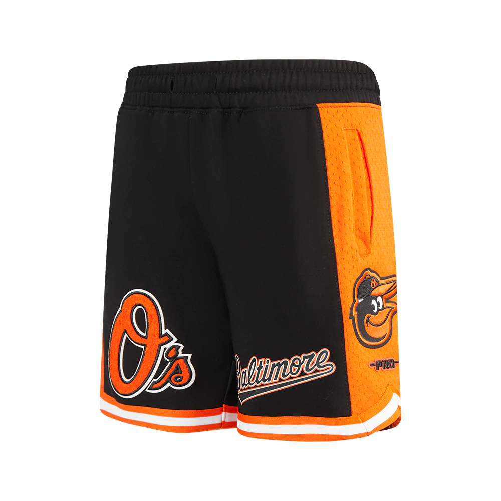 MLB BALTIMORE ORIOLES CLASSIC BIG BOYS FLEECE 2.0 SHORT (BLACK/ORANGE)