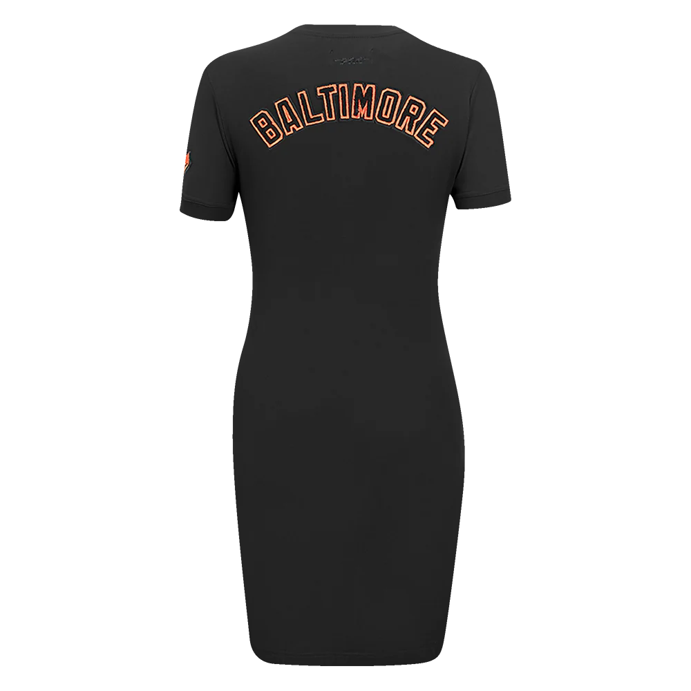 MLB BALTIMORE ORIOLES CLASSIC WOMEN'S BODYCON DRESS (BLACK) - Image 3