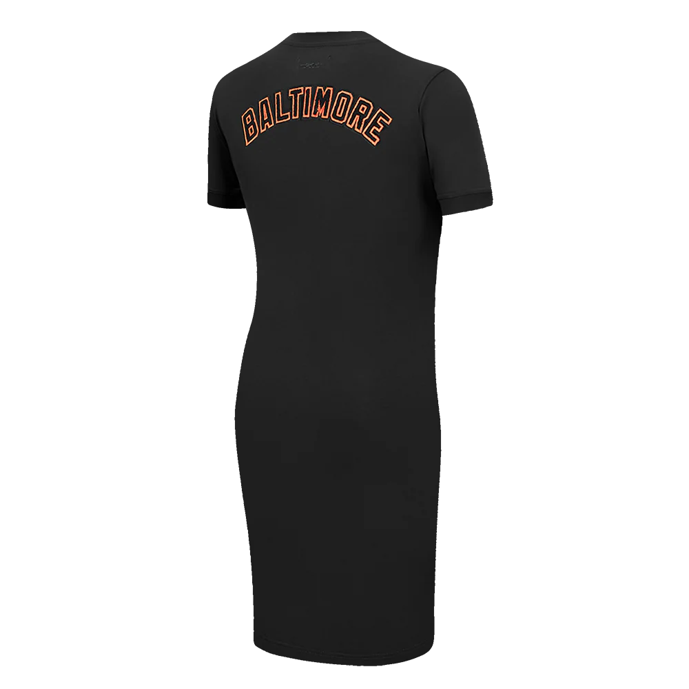 MLB BALTIMORE ORIOLES CLASSIC WOMEN'S BODYCON DRESS (BLACK) - Image 4