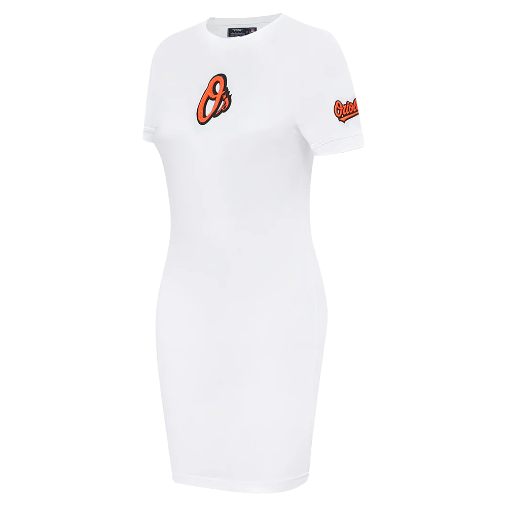 MLB BALTIMORE ORIOLES CLASSIC WOMEN'S BODYCON DRESS (WHITE) - Image 2