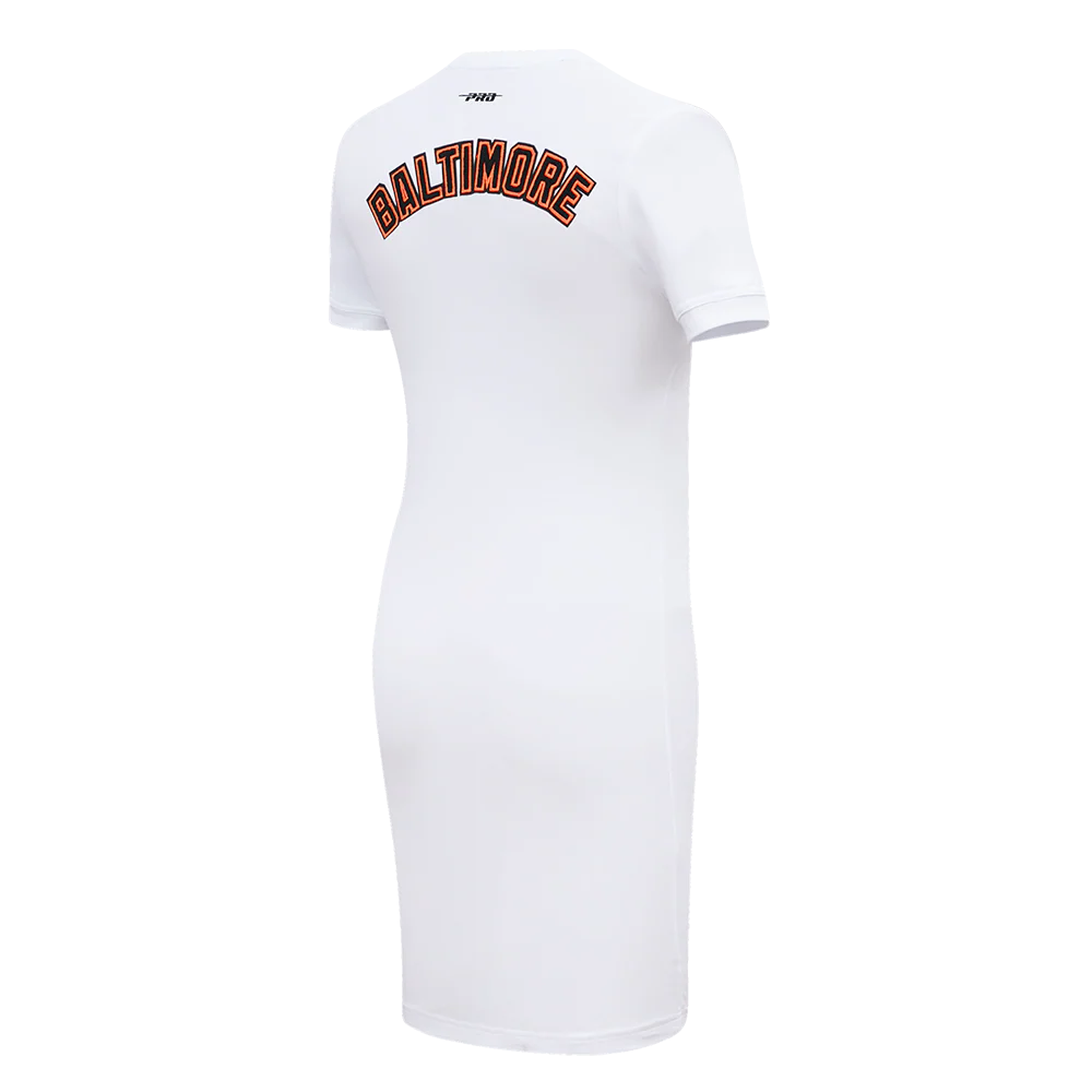 MLB BALTIMORE ORIOLES CLASSIC WOMEN'S BODYCON DRESS (WHITE) - Image 4