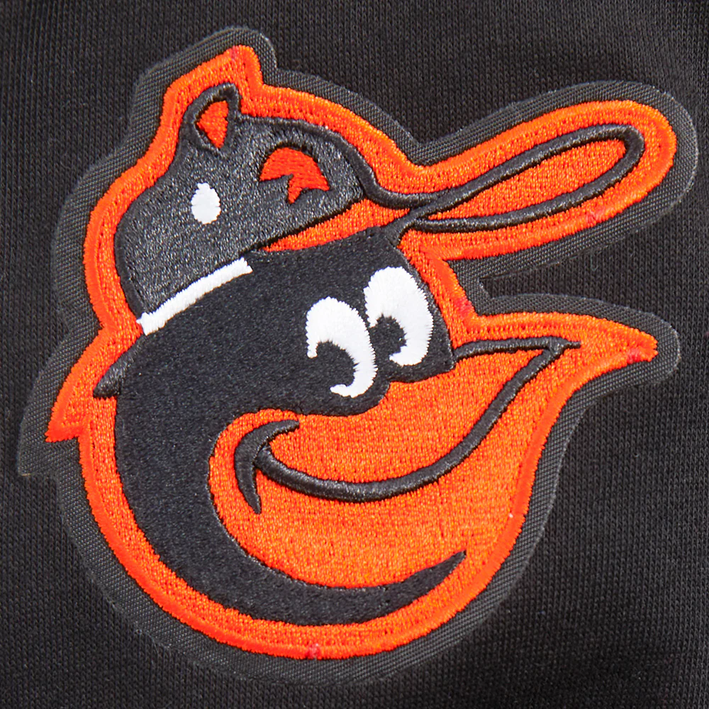 MLB BALTIMORE ORIOLES RETRO CLASSIC BIG GIRLS RIB FLEECE CREWNECK (BLACK/ORANGE) - Image 6
