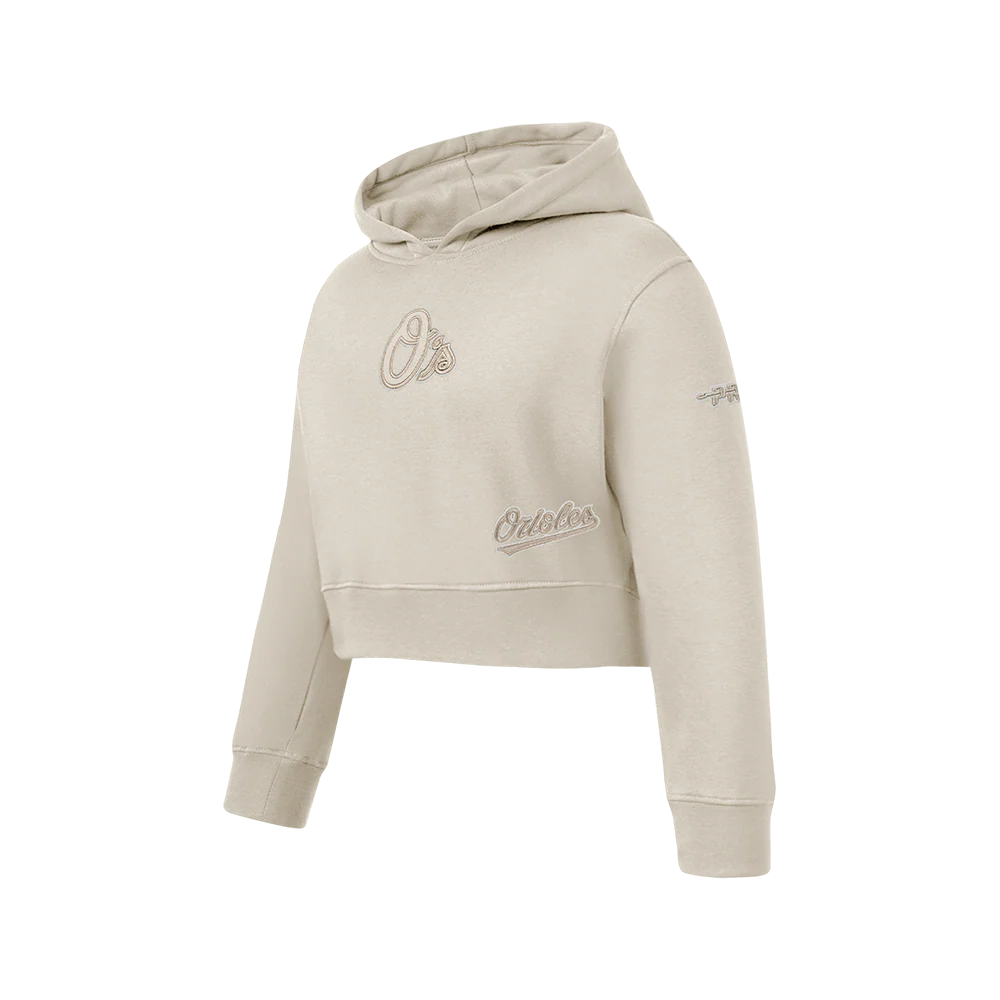 MLB BALTIMORE ORIOLES NEUTRAL BIG GIRL'S  FLEECE PO HOODIE (TAUPE) - Image 3