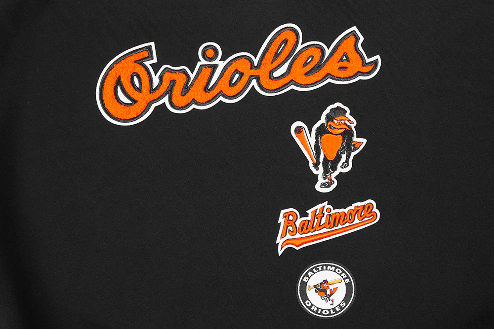 MLB BALTIMORE ORIOLES RETRO CLASSIC WOMEN'S RIB CREWNECK (BLACK/ORANGE) - Image 5