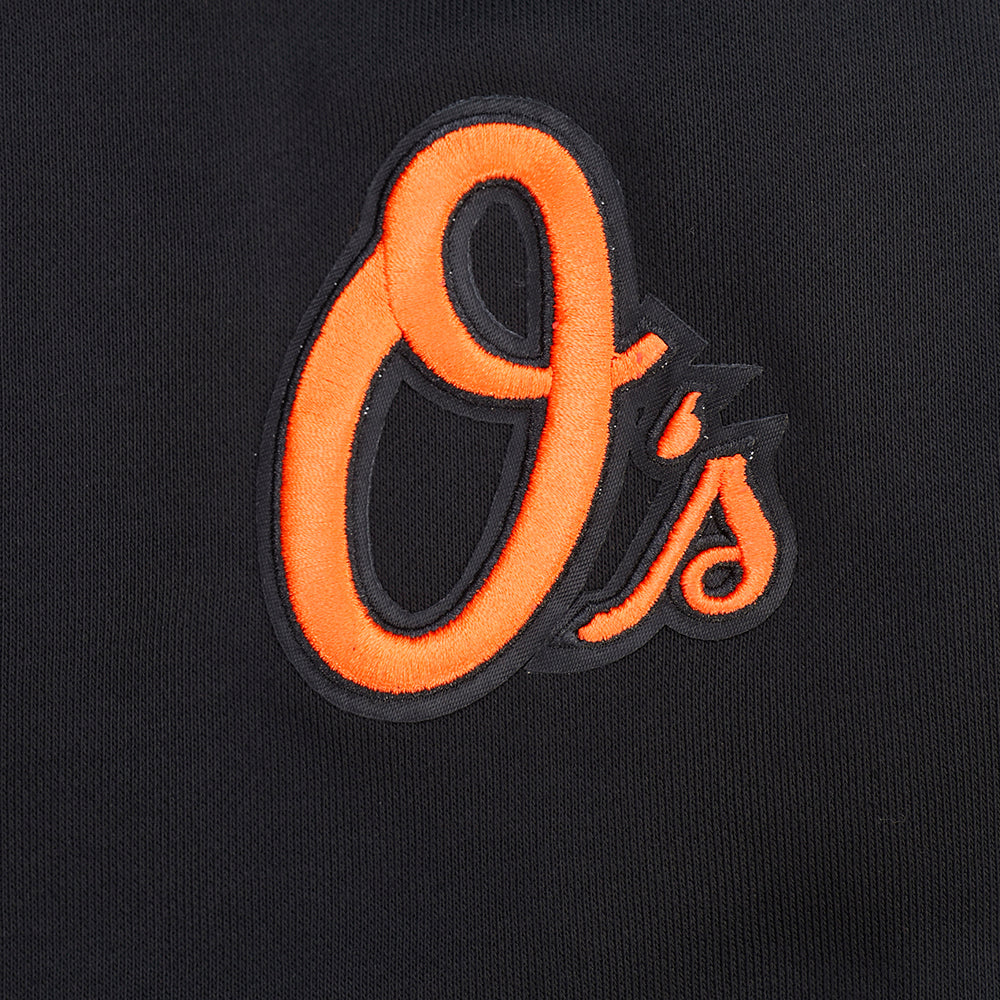 MLB BALTIMORE ORIOLES CLASSIC CHENILLE WOMEN'S FLC CREWNECK (BLACK) - Image 5