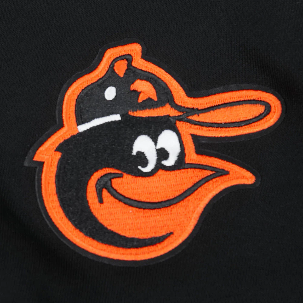 MLB BALTIMORE ORIOLES RETRO CLASSIC WOMEN'S RIB FLC CREWNECK (BLACK/ORANGE) - Image 7
