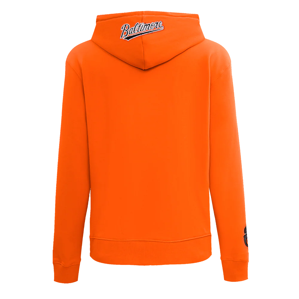 MLB BALTIMORE ORIOLES CLASSIC WOMEN'S FLEECE PULLOVER HOODIE (ORANGE) - Image 3