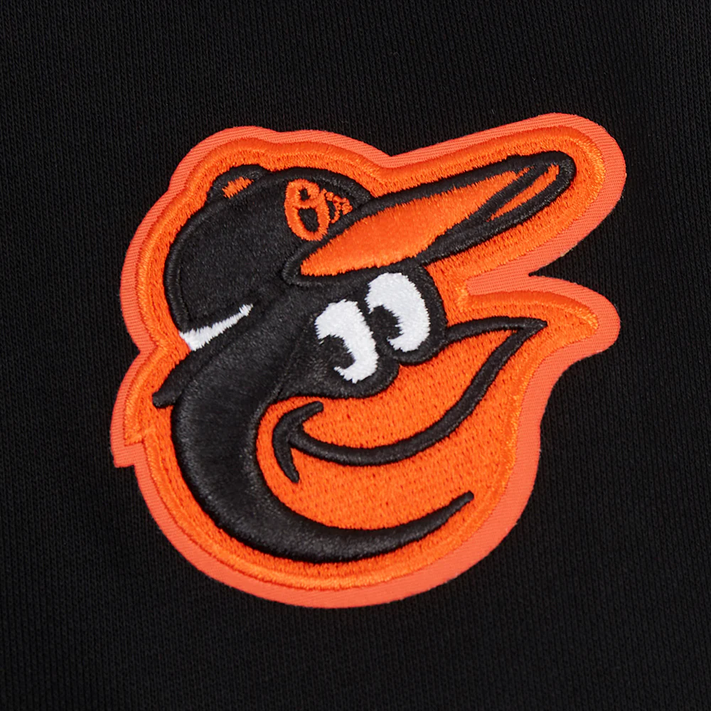 MLB BALTIMORE ORIOLES CLASSIC WOMEN'S FLEECE CREWNECK (BLACK) - Image 5