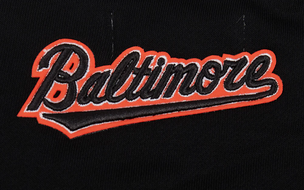 MLB BALTIMORE ORIOLES CLASSIC WOMEN'S FLEECE CREWNECK (BLACK) - Image 6