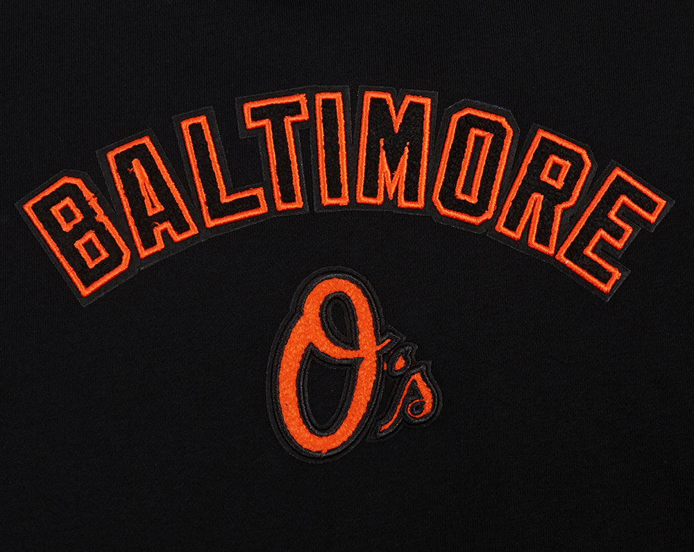MLB BALTIMORE ORIOLES CLASSIC WOMEN'S FLEECE CREWNECK (BLACK) - Image 7