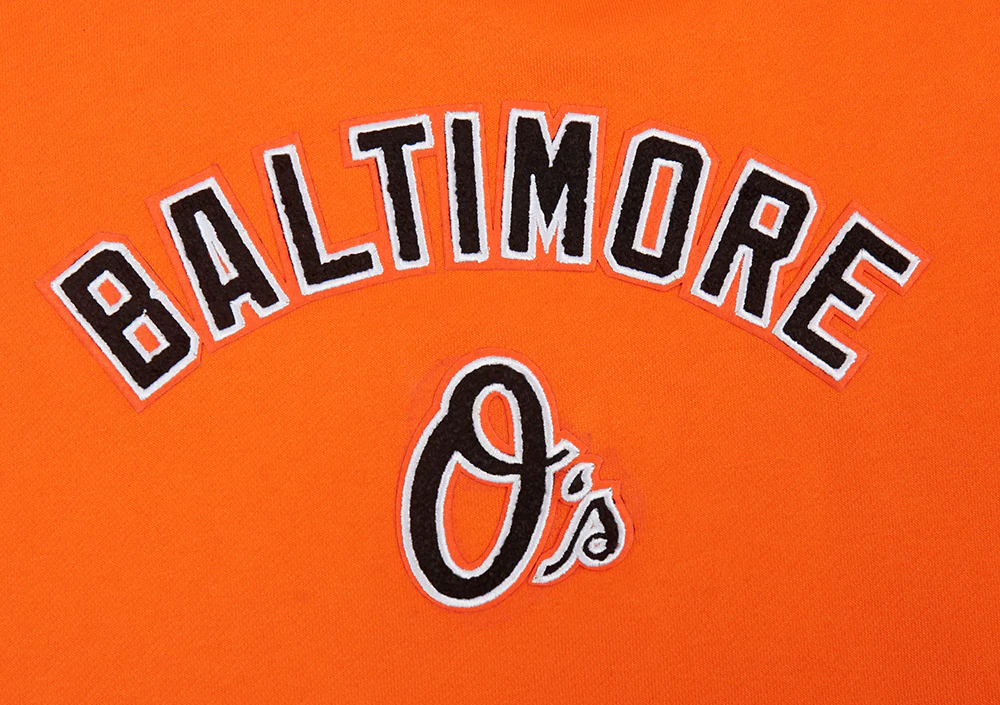 MLB BALTIMORE ORIOLES CLASSIC WOMEN'S FLEECE CREWNECK (ORANGE) - Image 5
