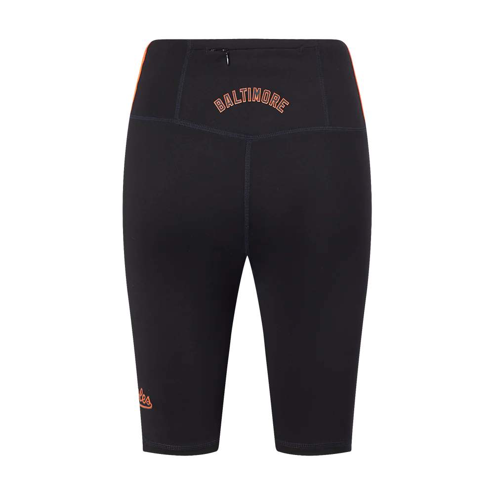 MLB BALTIMORE ORIOLES CLASSIC WOMEN'S COTTON BIKE SHORT (BLACK) - Image 3