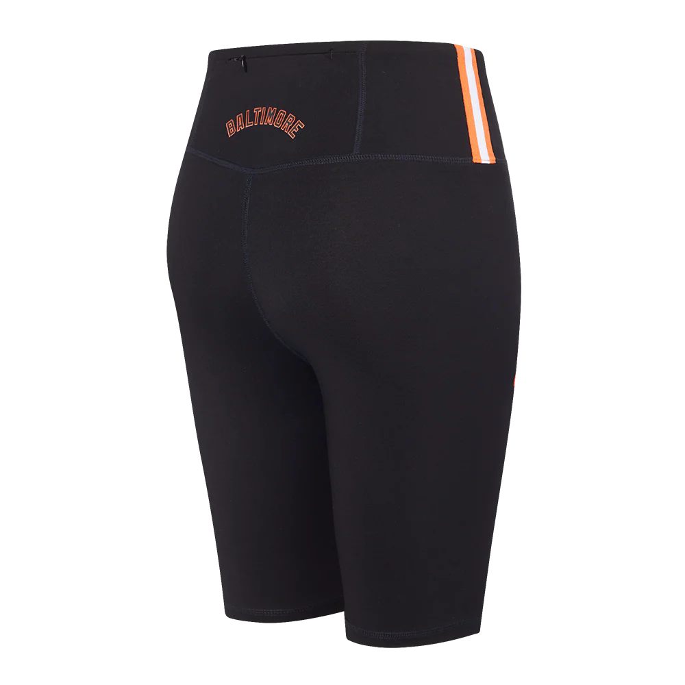MLB BALTIMORE ORIOLES CLASSIC WOMEN'S COTTON BIKE SHORT (BLACK) - Image 4