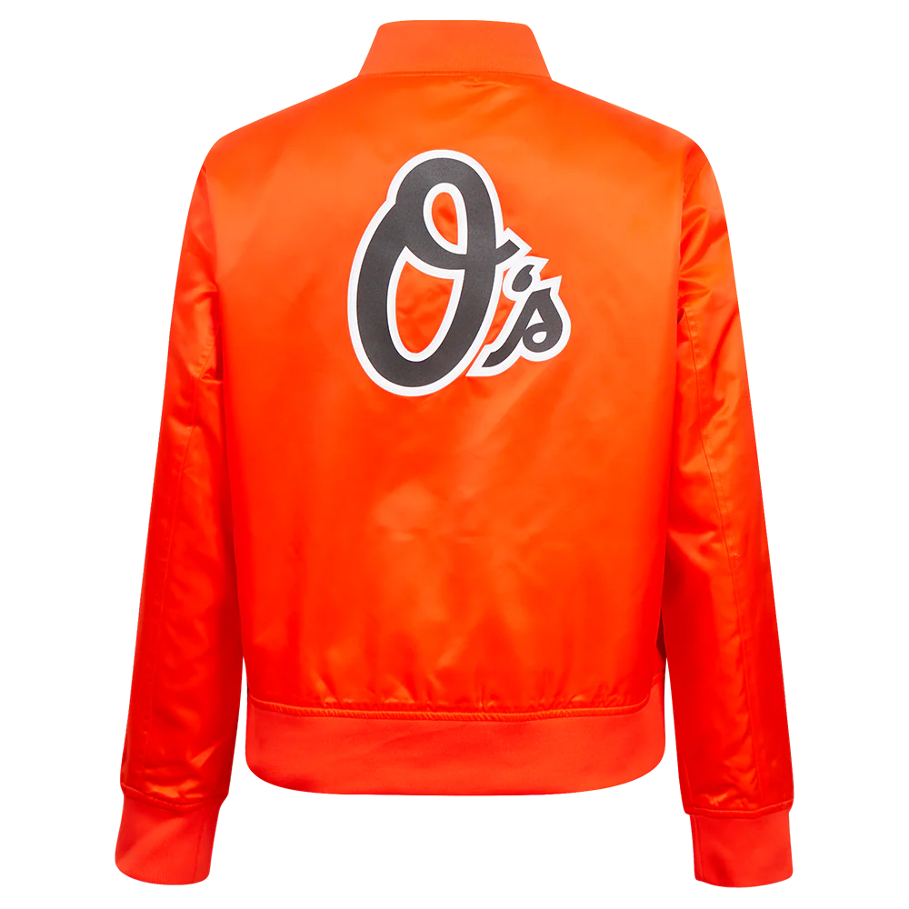 MLB BALTIMORE ORIOLES CLASSIC WOMEN'S SATIN JACKET (ORANGE) - Image 3