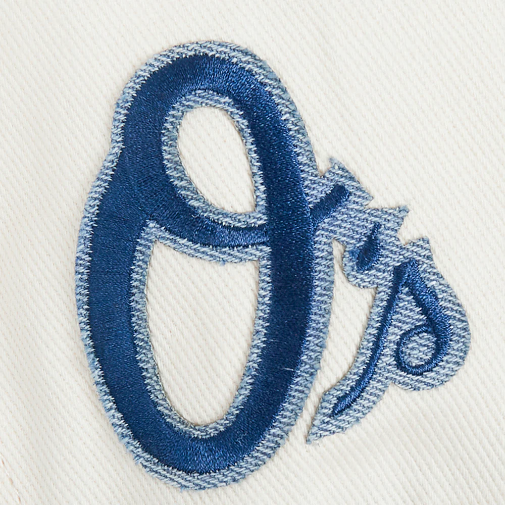 MLB BALTIMORE ORIOLES VARSITY BLUES WOMEN'S DENIM VARSITY JACKET (DENIM/LINEN) - Image 6