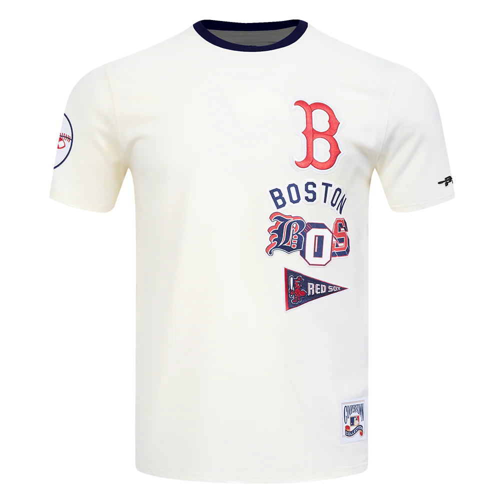 MLB BOSTON RED SOX RETRO CASCADE MEN'S RINGER TOP (EGGSHELL/ MIDNIGHT NAVY)