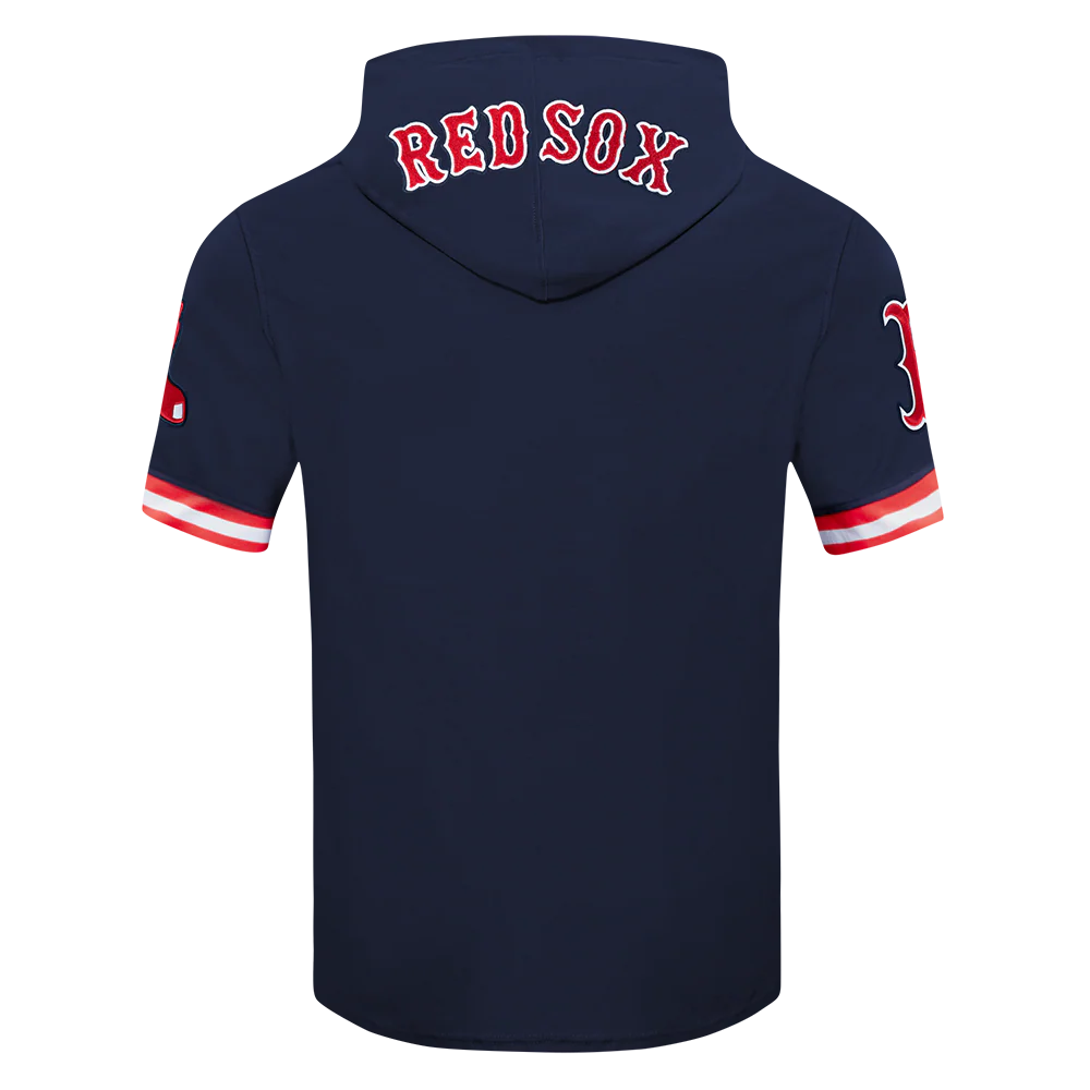 MLB BOSTON RED SOX RAFAEL DEVERS #11  CLASSIC MEN'S SHORT SLEEVE PULLOVER HOODIE (MIDNIGHT NAVY/RED) - Image 4