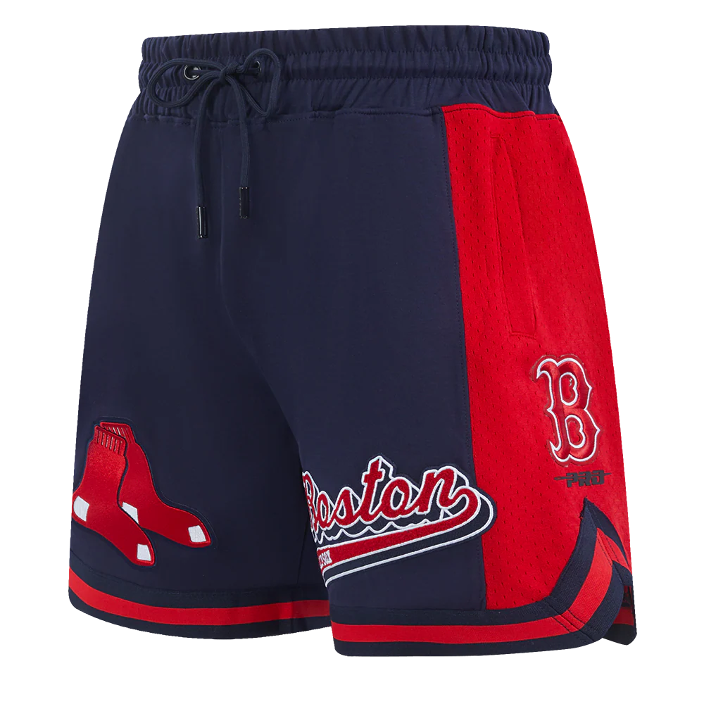 MLB BOSTON RED SOX SCRIPT TAIL MEN'S DOUBLE KNIT 2.0 SHORT (MIDNIGHT NAVY/RED/MIDNIGHT NAVY)