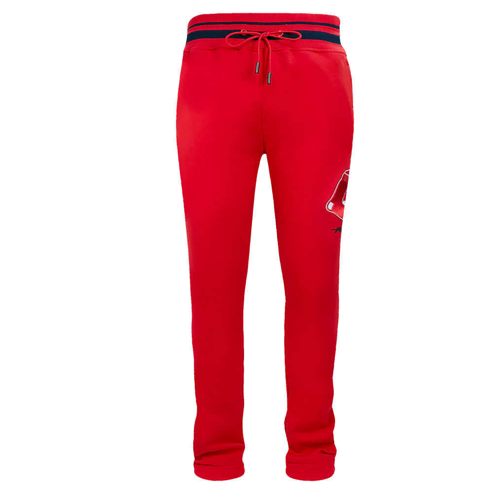 MLB BOSTON RED SOX SCRIPT TAIL MEN'S RIB FLEECE SWEATPANT (RED/MIDNIGHT NAVY/RED) - Image 2