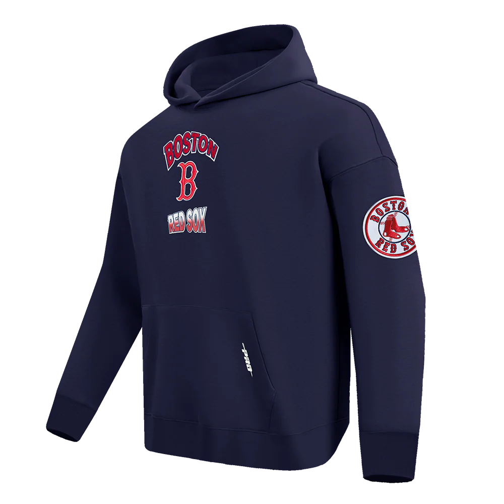 MLB BOSTON RED SOX TURN IT UP MEN'S DROP SHOULDER FLC PO HOODIE (MIDNIGHT NAVY) - Image 2