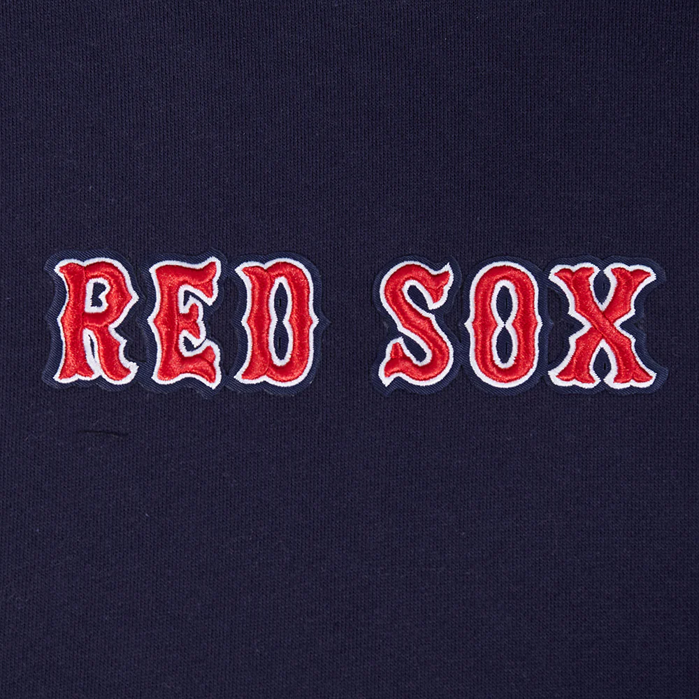MLB BOSTON RED SOX WINGSPAN MEN'S DROP SHOULDER FLEECE PULLOVER HOODIE (MIDNIGHT NAVY) - Image 8