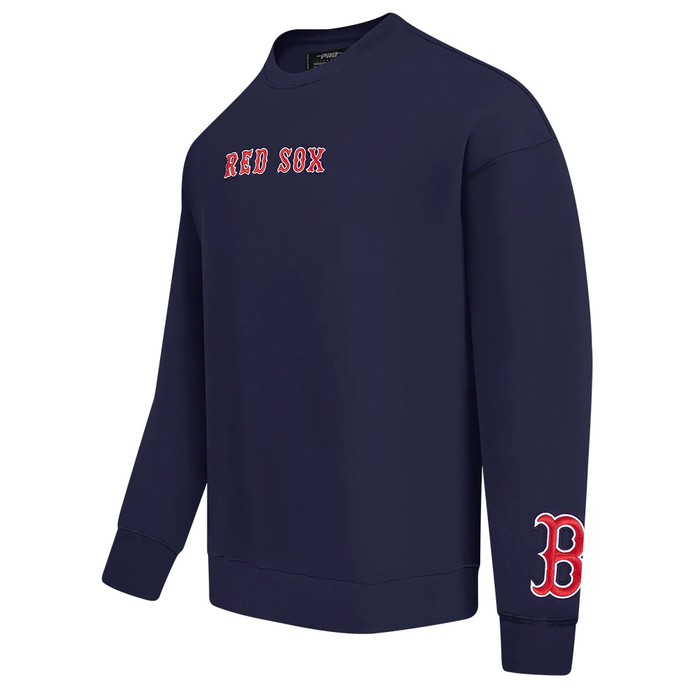MLB BOSTON RED SOX WINGSPAN MEN'S DROP SHOULDER FLEECE CREWNECK (MIDNIGHT NAVY) - Image 4