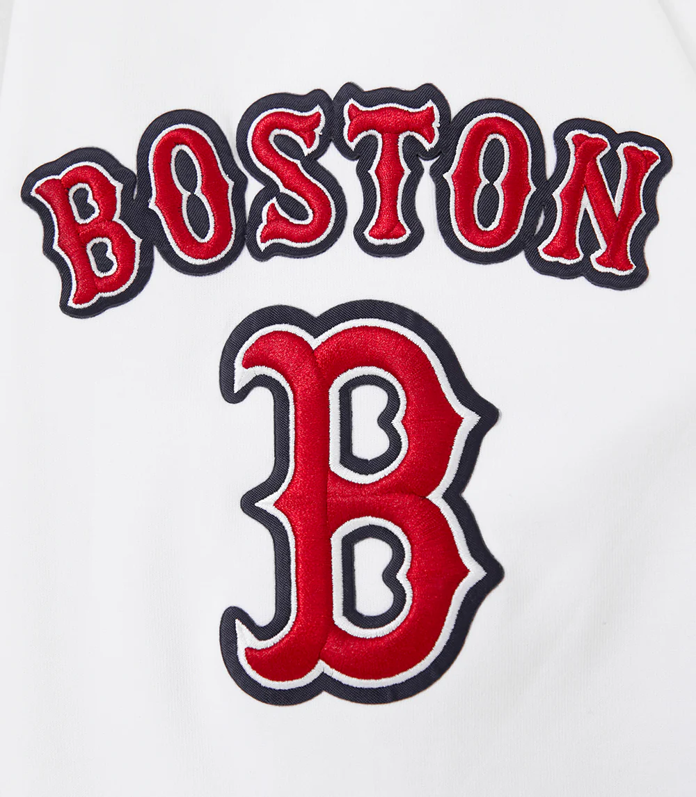 MLB BOSTON RED SOX CLASSIC CHENILLE MEN'S PULLOVER HOODIE (WHITE) - Image 7
