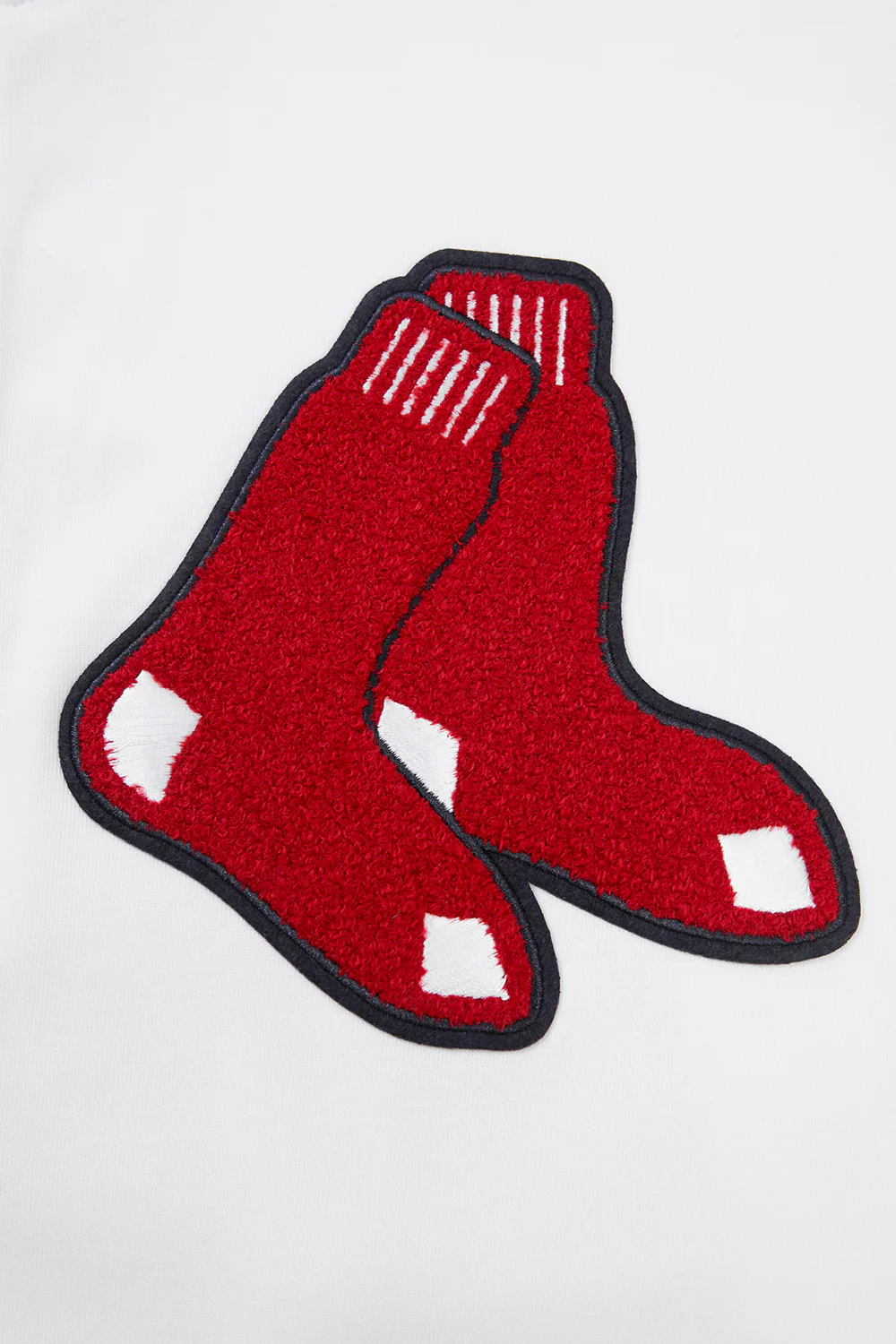 MLB BOSTON RED SOX CLASSIC CHENILLE MEN'S FULL ZIP PULLOVER HOODIE (WHITE) - Image 6