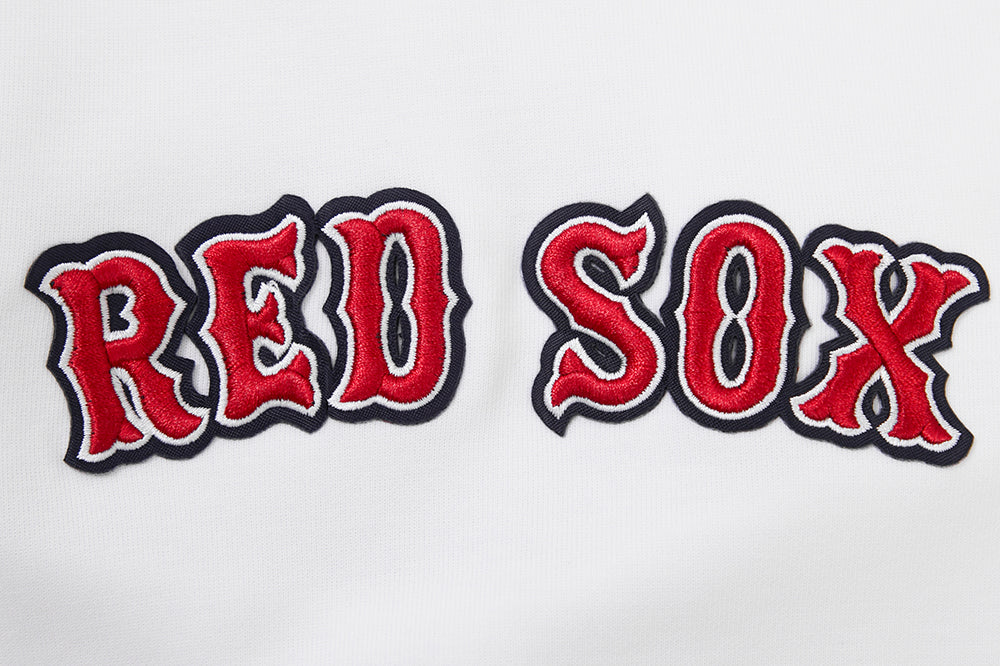 MLB BOSTON RED SOX CLASSIC CHENILLE MEN'S FULL ZIP PULLOVER HOODIE (WHITE) - Image 8