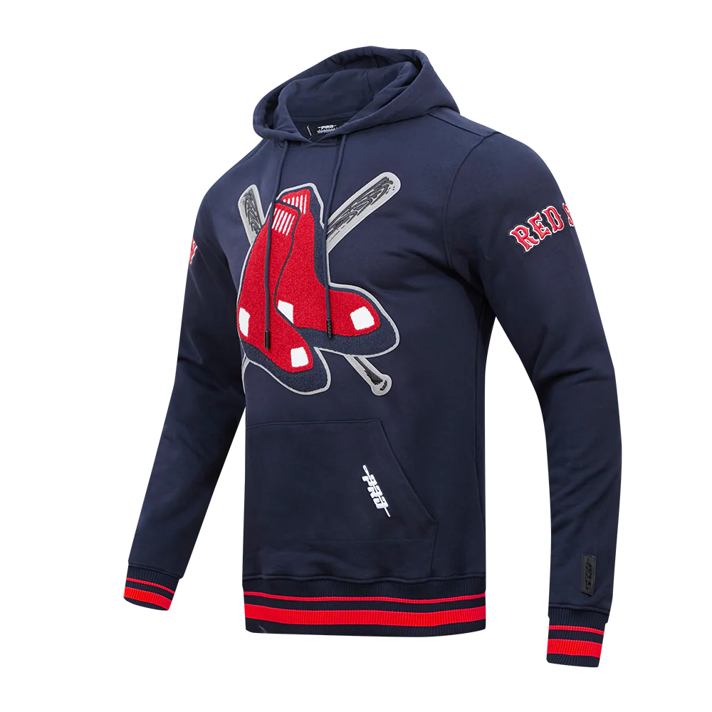 MLB BOSTON RED SOX MASHUP MEN'S RIB PULLOVER HOODIE (MIDNIGHT NAVY/RED/MIDNIGHT NAVY) - Image 2