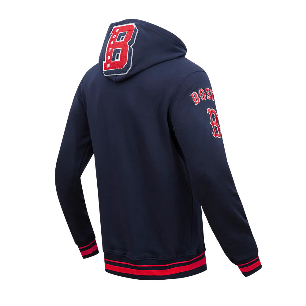 MLB BOSTON RED SOX MASHUP MEN'S RIB PULLOVER HOODIE (MIDNIGHT NAVY/RED/MIDNIGHT NAVY) - Image 4