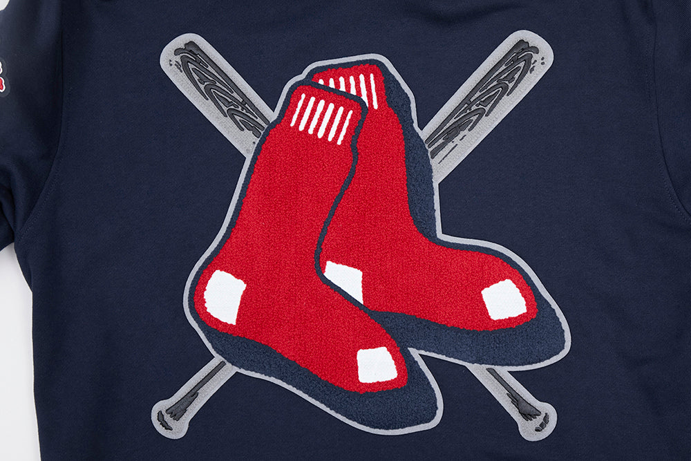 MLB BOSTON RED SOX MASHUP MEN'S RIB PULLOVER HOODIE (MIDNIGHT NAVY/RED/MIDNIGHT NAVY) - Image 5