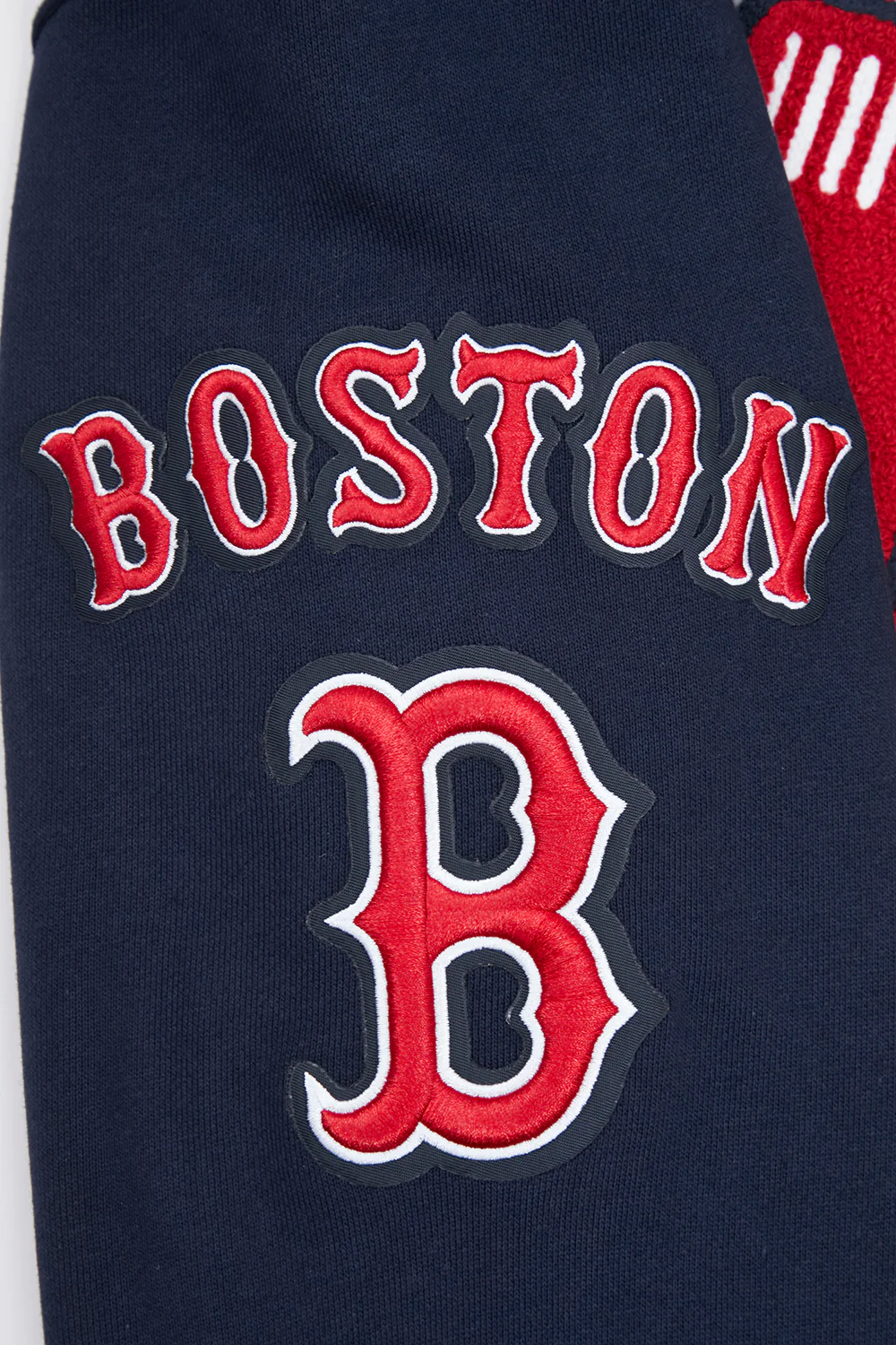 MLB BOSTON RED SOX MASHUP MEN'S RIB PULLOVER HOODIE (MIDNIGHT NAVY/RED/MIDNIGHT NAVY) - Image 7
