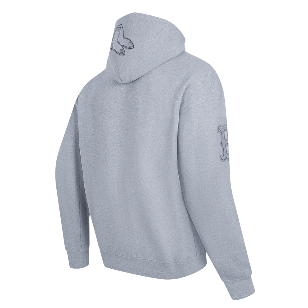 MLB BOSTON RED SOX NEUTRAL MEN'S DROP SHOULDER PO HOODIE (DARK HEATHER GRAY) - Image 4